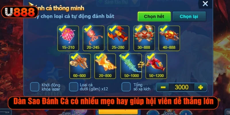 Dàn Sao Đánh Cá có nhiều mẹo hay giúp hội viên dễ thắng lớn