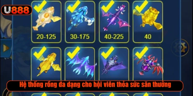 Hệ thống rồng đa dạng cho hội viên thỏa sức săn thưởng