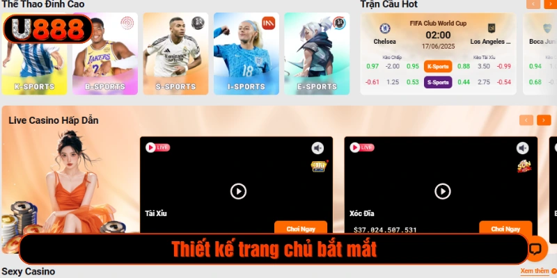 Nhà cái được thiết kế bắt mắt, hình ảnh đa sắc màu 