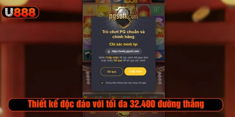 Thiết kế độc đáo với tối đa 32.400 đường thắng